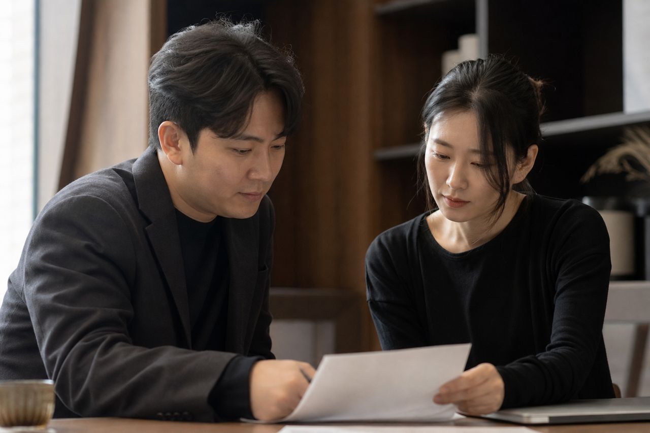 가로주택 매도청구, 조합설립에 동의하지 않았다면 관련 전문가 상담·서류 검토 장면