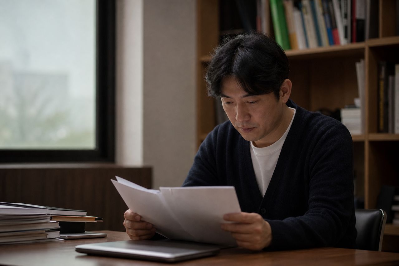 아파트 리모델링 조합원 자격, 소유권 변동이 있을 때 확인할 점 관련 상황을 보여주는 이미지 — 서류를 검토하는 모습