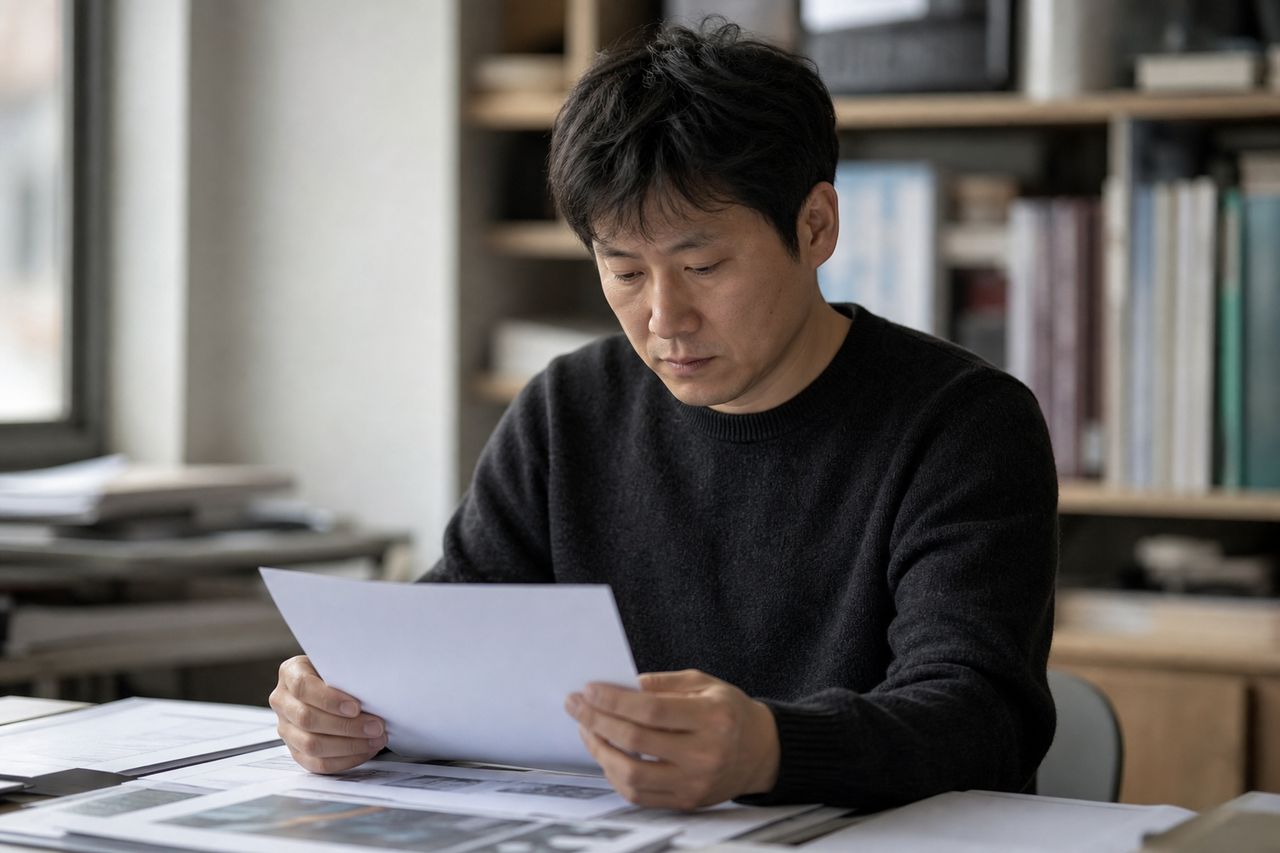 리모델링 매도청구 답변서, 소장 받은 뒤 30일이 중요한 이유 관련 상황을 보여주는 이미지 — 서류를 검토하는 모습