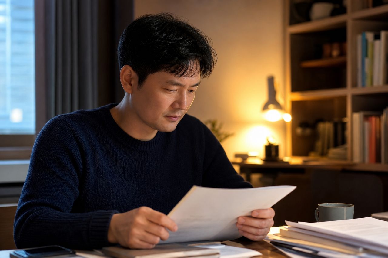 리모델링 서면결의서를 다시 제출하거나 철회하려면 무엇을 확인할까 관련 상황을 보여주는 이미지 — 서류를 검토하는 모습